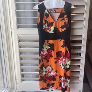 Fantaist women’s dress orange and black